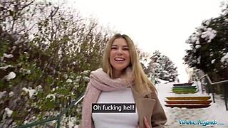 Public Agent CUTE BLONDE OUTDOOR POV BLOWJOB BIG DICK TIGHT PUSSY