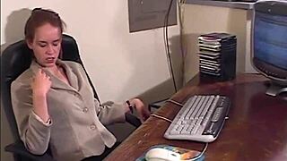 Victoria's Petite Perky Tits Striptease In Stockings At Work!