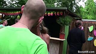 mutti sneaks away from garden party to fuck young stud hard