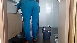 hey, this busty latina maid knows how to keep her job right?