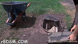 Bound Couple's Bent-Over Bondage Game Unleashes Rough Desires