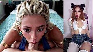 cogiendo con la novia perfecta while she masturbates hard pov with those big latina tits bouncing