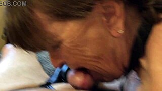 granny peggy sue deepthroats two cocks at once?