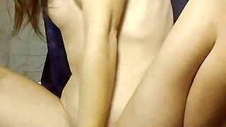 Skinny babe double penetrates ass pussy with huge dildos gaping