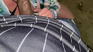 Curvy Slut Deepthroats Gagging BBC Sloppy in Public Park