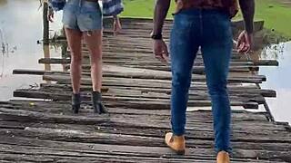 bbc negro pounds hotwife boss's big tits pussy bareback anal creampie on farm in full xvideo