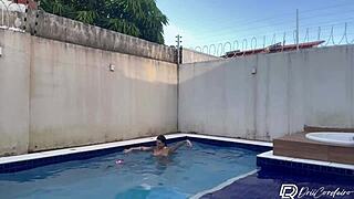 no one to fuck so i rammed my sex machine deep in tight brazilian pussy