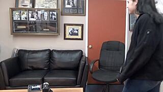 raven grey chokes on cock in hardcore casting debut gagging deep