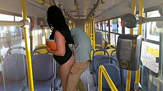 hot student gets her tight pussy pounded rough by stranger on crowded public bus ride!