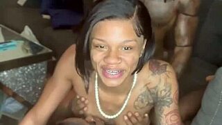 threeway ebony amateurs creampie juicy big pussy lips tight