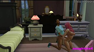 Roommate busts futa girl jerking off then punishes with bent over anal doggystyle