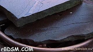 Bound Couple's Bent-Over Bondage Game Unleashes Rough Desires