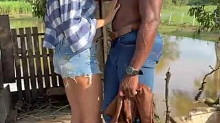 bbc negro pounds hotwife boss's big tits pussy bareback anal creampie on farm in full xvideo