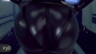 Black widow's big tits and ass bounce on monster black cock