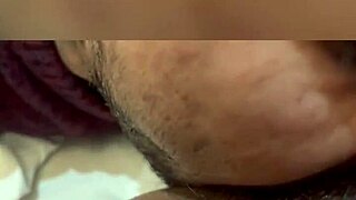 Hot Indian ebony babe's wet pussy gets licked deep during dirty kissing session