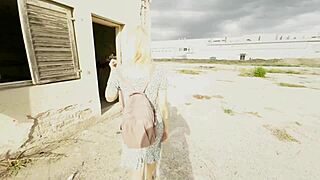 wanna see this girl suck stranger's cock outdoors then swallow every drop??