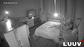young couple luuv sneaks missionary sex in bed at 5am for voyeur thrill