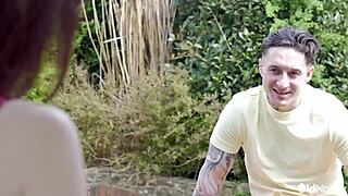 mature teacher scarlet louise rides cowgirl doggystyle in hardcore quickie cum on tits