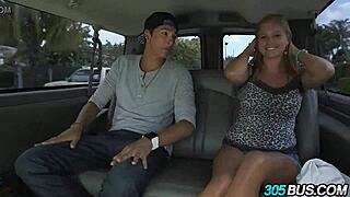 blonde big natural tits whore takes creampie in bus for cash part 2