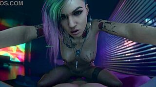 Cyberpunk Panam Judy 3some Anal Assfucking Blowjob Cumshot Group Pov Game
