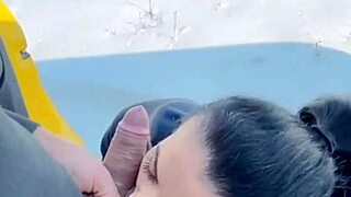 SUCKING HUGE COCK AT -10 DEGREES! HE WARMS MY TONGUE WITH HOT CUM LOAD!