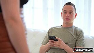 Shy petite blonde stepsis kisses deepthroats then begs for hardcore creampie fill-up