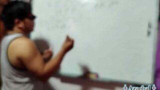 Nerdy Asian student begs teacher for algebra lesson simplified to raw bedroom sex 21 times over