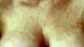 blonde with huge natural tits teases big ass and boobs in sexy lingerie reveal