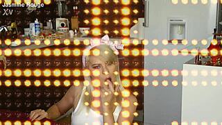 Housewife's kitchen frenzy unleashes wild panty chaos and natural tits