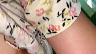 pregnant teen neighbor flashes tits then gets doggystyle creampie in living room