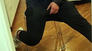 Amateur guy strokes his huge cock until massive cumshot explodes everywhere in homemade clip.