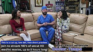 dr tampa backstage with nurse solana spreading shaved pussy for patient in florida hospital