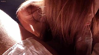 brunette couple homemade pov deepthroat ball licking bareback on sunny afternoon