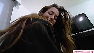 stepsis and stepbro start with hot sixtynine her petite mouth on his big cock then he fucks her small tits body pov