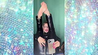 bimbo sissy in glasses gets femdom jerk off instructions to squeal like a good girl while i train that too feminine voice into perfect fetish fantasy