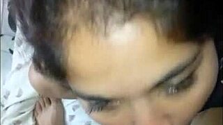 Latina bends over in dress for sloppy deepthroat on big cock then cucumber mouth play and cum swallow