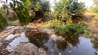 Watch shy village girl take rough doggystyle outside on ranch!