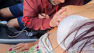 amateur wife dogging in car picks stranger for bareback creampie pussy fuck