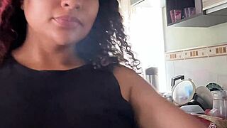 chubby latina housewife jiggles fat belly ass cooking in panties