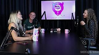 Compilados da Jujube delícia no Bora cast com Bruna Carlos sheer red