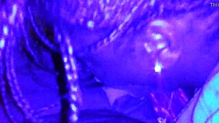 ebony teen 18+ gags deep on latin cock while choking hard