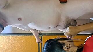 mi veci me da una mamada tan deli que no puedo creerlo, su boca en mi verga es puro fuego