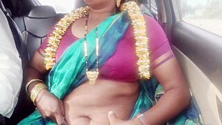 Indian Housewife Dirties Talks Car Sex with Husband's Father on Long Drive