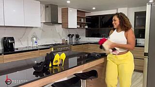 i catch my juicy big booty maid and pound her with bbc deep