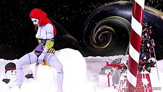 joanna angel's sexy redhead deepthroat in nightmare before christmas parody blowjob