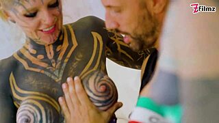 Inked Teens Gape Wild in Threesome Bliss