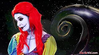 joanna angel's sexy redhead deepthroat in nightmare before christmas parody blowjob
