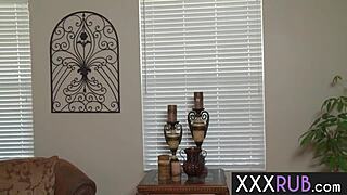 Horny big titted milf masseuse Rayveness slurps stranger's monster cock in erotic massage session