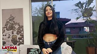 Latina Casting Teen Takes First Creampie Load