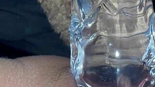 arabian snowwhite teen in los angeles squirts with glass dildo craves bbc juicy pussy orgasm solo